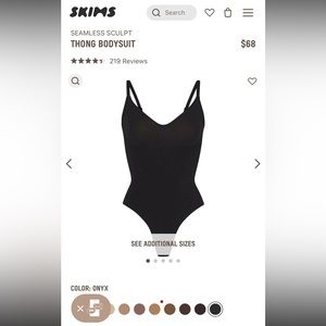 SKIMS Seamless Sculpt Thong Bodysuit NWT Onyx